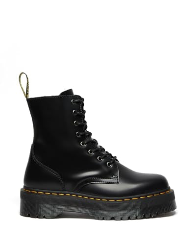 Dr. Martens mens Jadon-w combat boots, Black Polished Smooth, 7 Women 6 Men US