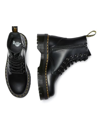 Dr. Martens mens Jadon-w combat boots, Black Polished Smooth, 7 Women 6 Men US