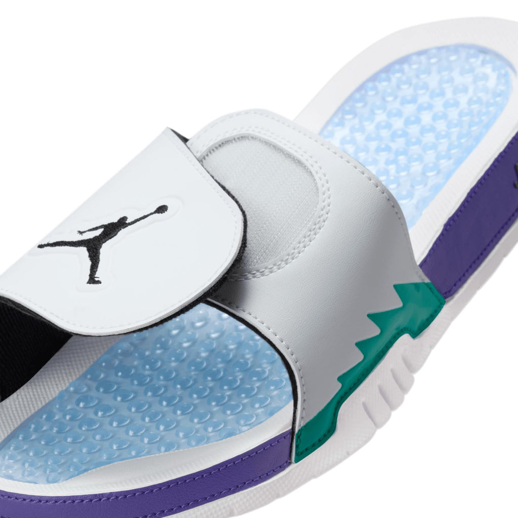 Jordan Hydro V Retro Men's Slides (555501-103, White/Black/New Emerald/Grape Ice) (White/Black/New Emerald/Grape Ice, US Footwear Size System, Adult, Men, Numeric, Medium, 11)