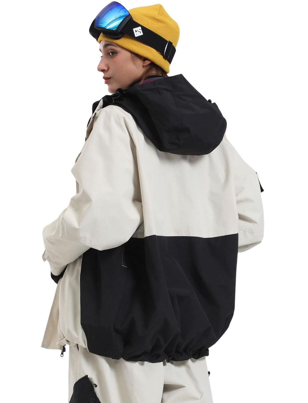 GSOU SNOW Mens Womens Ski Jacket Baggy Snowboard Coat Waterproof Insulated Snow Hoodie For Winter Outdoor Sports Loose Fit