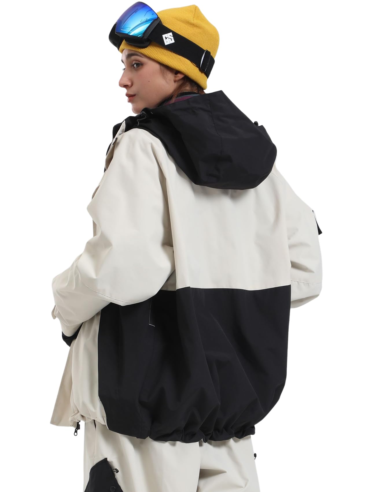 GSOU SNOW Mens Womens Ski Jacket Baggy Snowboard Coat Waterproof Insulated Snow Hoodie For Winter Outdoor Sports Loose Fit