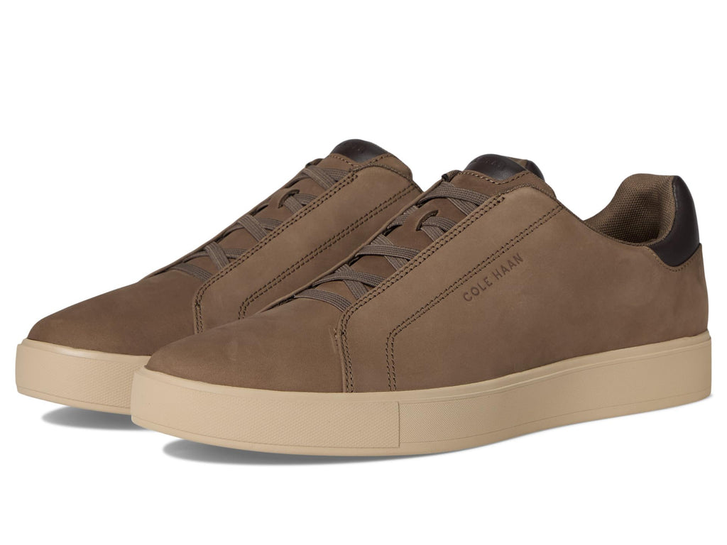 Cole Haan, Men, Grandpro Luxe Slip-On Sneakers, Morel Nubuck/Dark Chocolate/Oxford Tan, 10, Medium