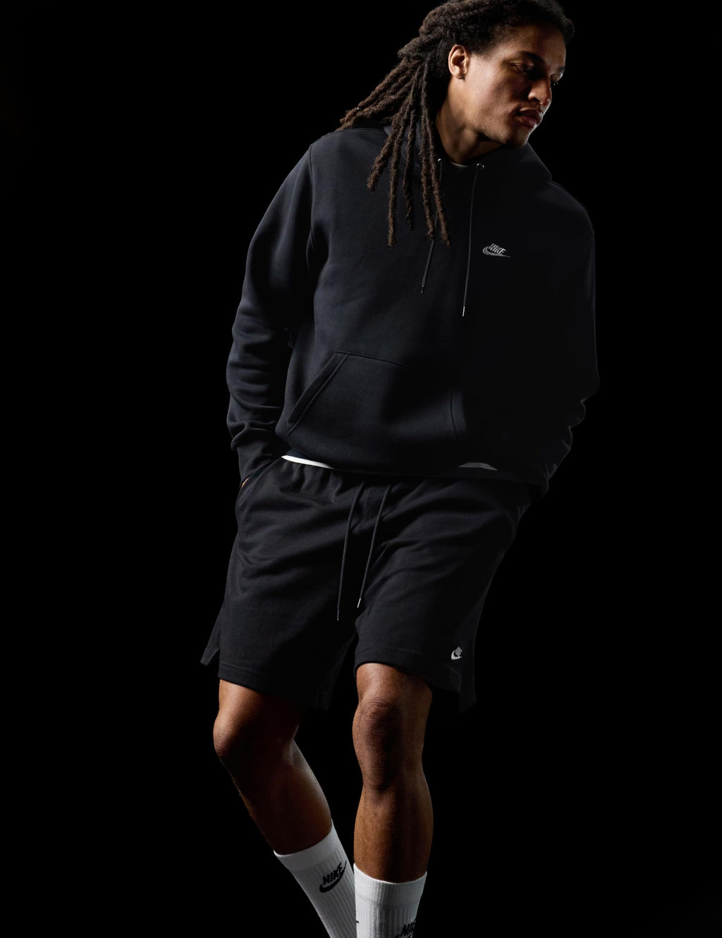 Nike Men's Club Knit Shorts, Black/White, Medium