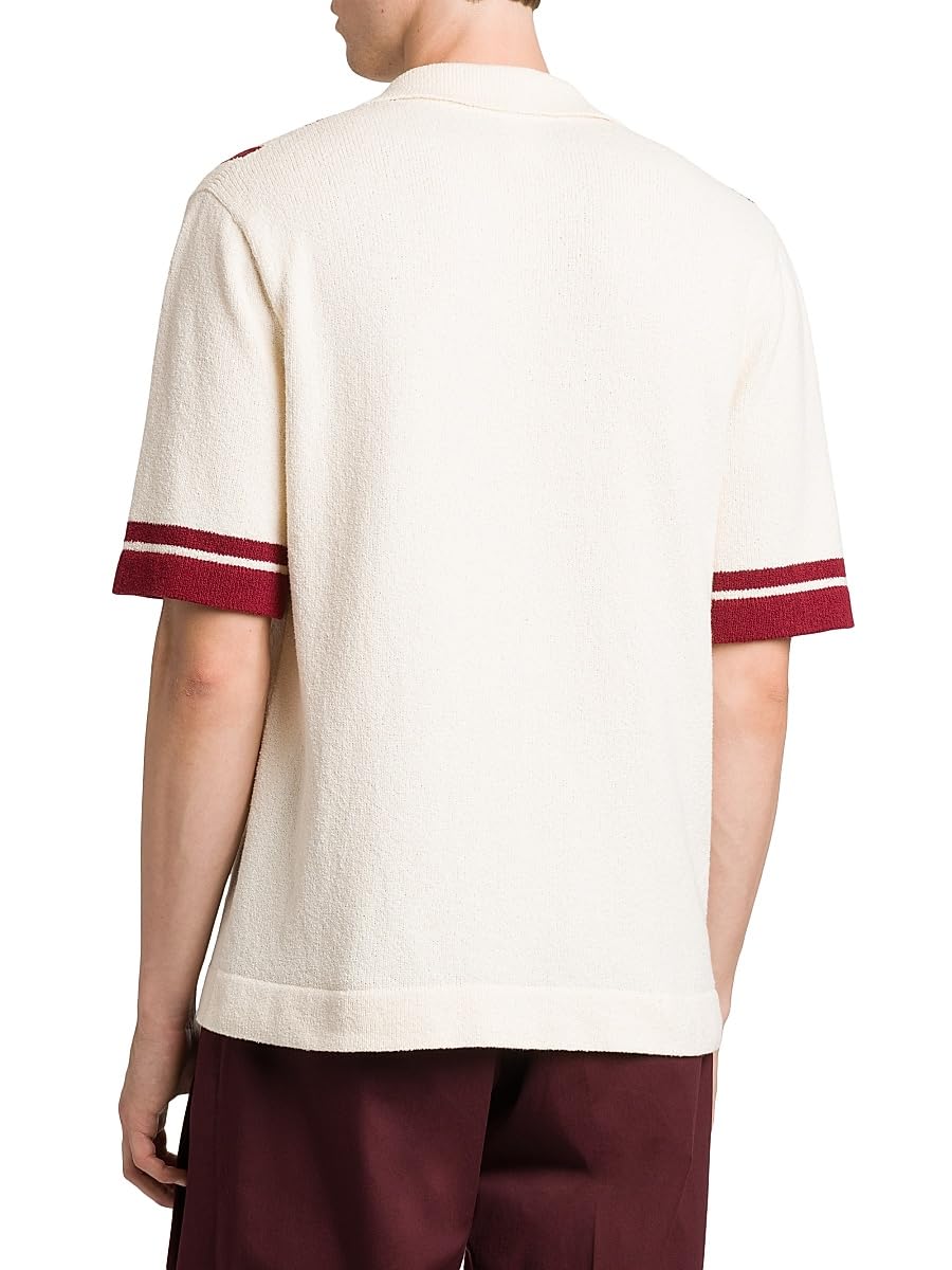 Dolce&Gabbana, Striped Cotton-Blend Knit Slim-Fit Shirt, 50 (40), Bianco Rosso
