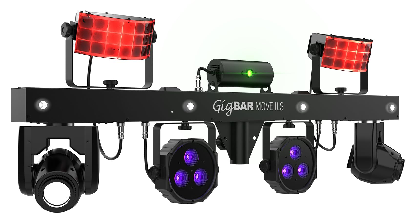 Audiosavings Bundle: Chauvet DJ GIGBAR Move ILS Kit w/Moving Heads/Derbies/Washes/Laser/Strobe Lights Bundle with Rockville R720L Fog/Smoke Machine w/Remote+Fluid+Multi Color LED Built in! (2 Items)