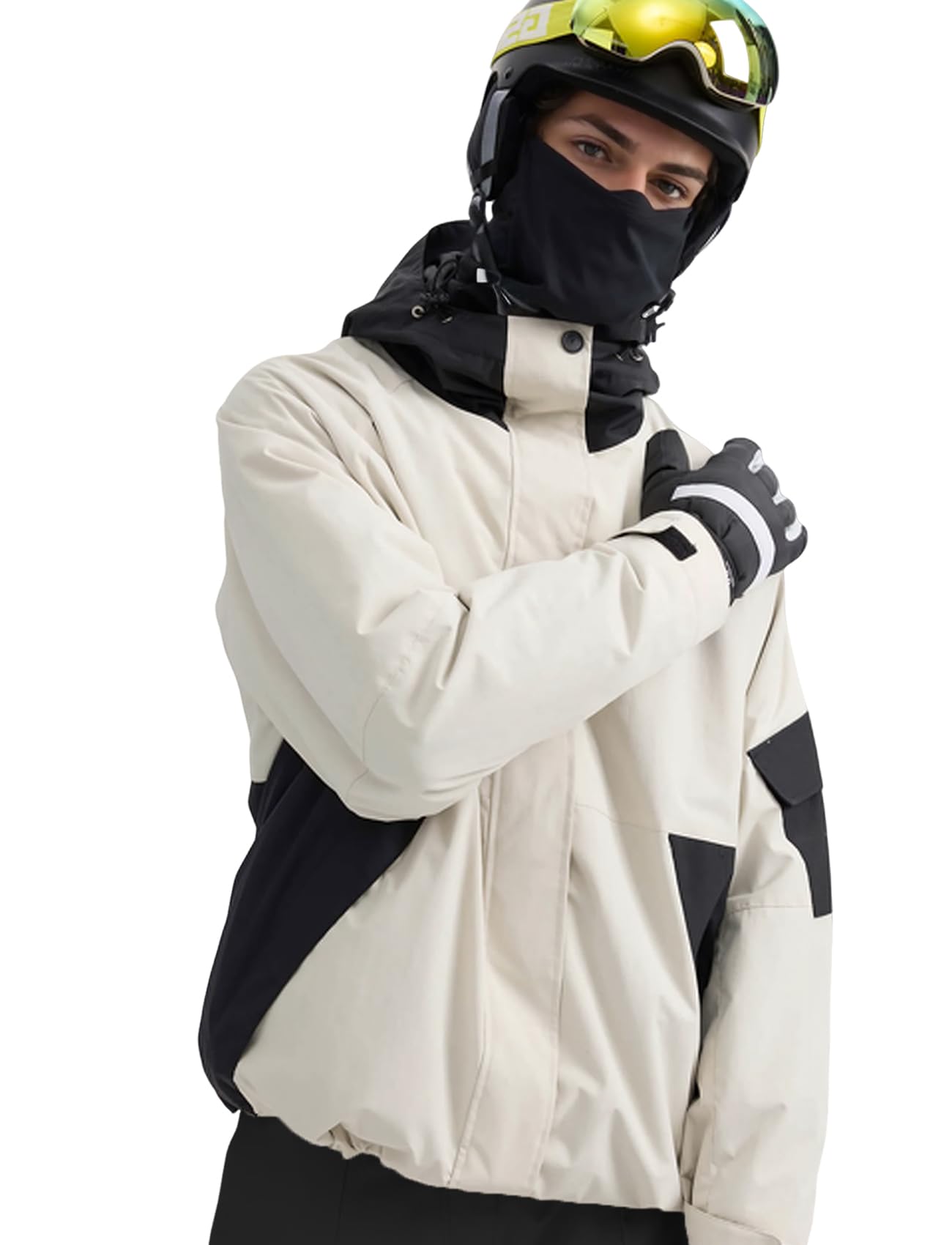 GSOU SNOW Mens Womens Ski Jacket Baggy Snowboard Coat Waterproof Insulated Snow Hoodie For Winter Outdoor Sports Loose Fit