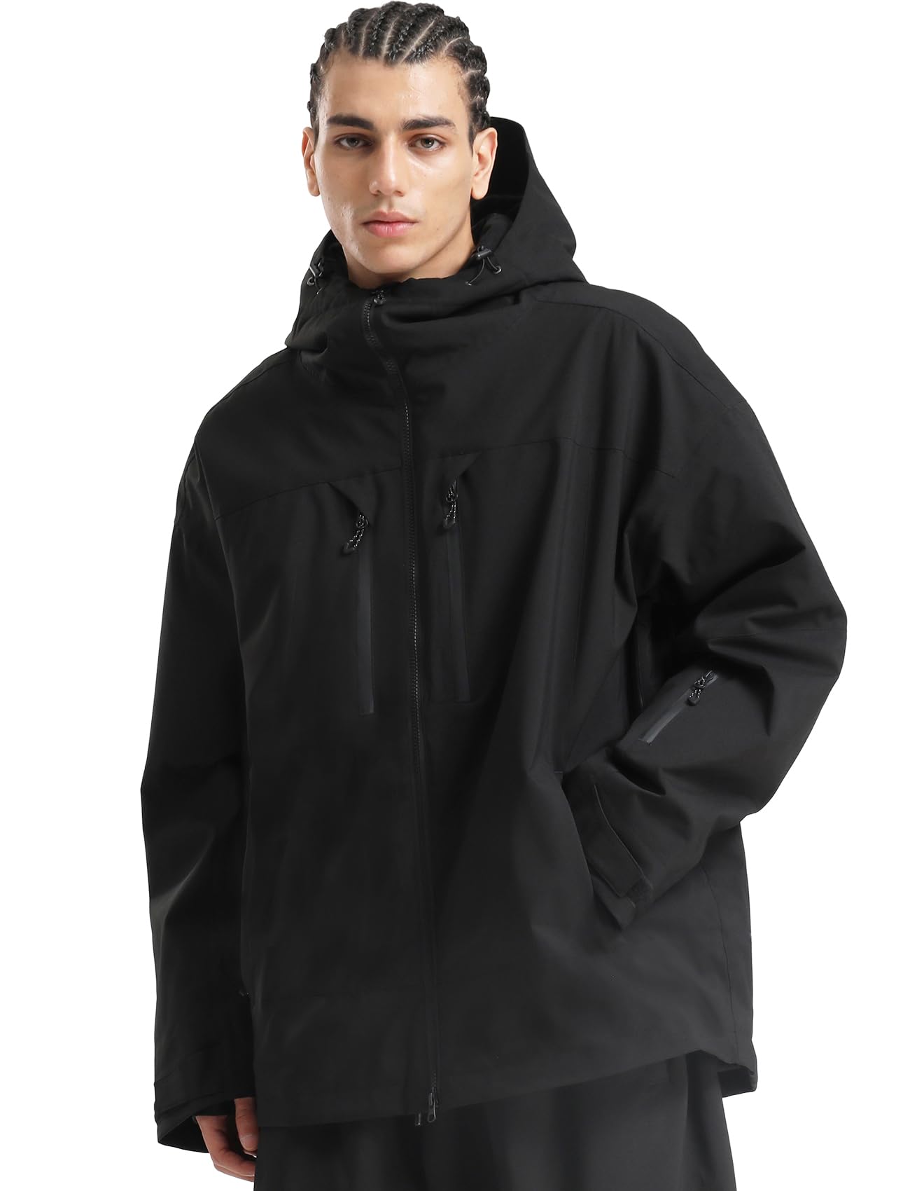 GSOU SNOW Snowboard Jacket Men Baggy Ski Jacket Waterproof Snow Coat Insulated Hooded Clothes for Winter Outdoor