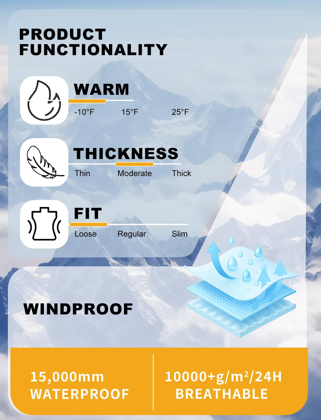 GSOU SNOW Mens Womens Ski Jacket Baggy Snowboard Coat Waterproof Insulated Snow Hoodie For Winter Outdoor Sports Loose Fit