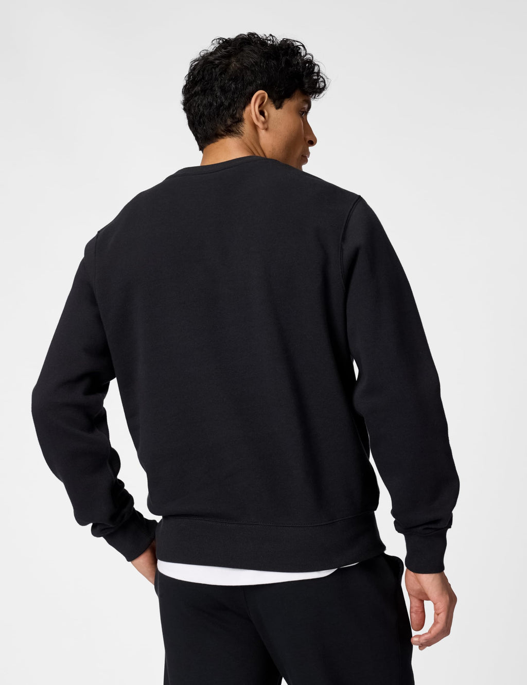 Nike Men's Club Fleece Crew Sweatshirt, Black/White, Medium