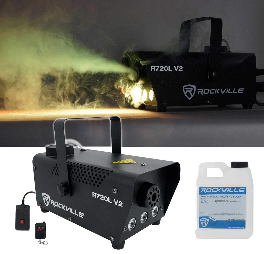Audiosavings Bundle: Chauvet DJ GIGBAR Move ILS Kit w/Moving Heads/Derbies/Washes/Laser/Strobe Lights Bundle with Rockville R720L Fog/Smoke Machine w/Remote+Fluid+Multi Color LED Built in! (2 Items)