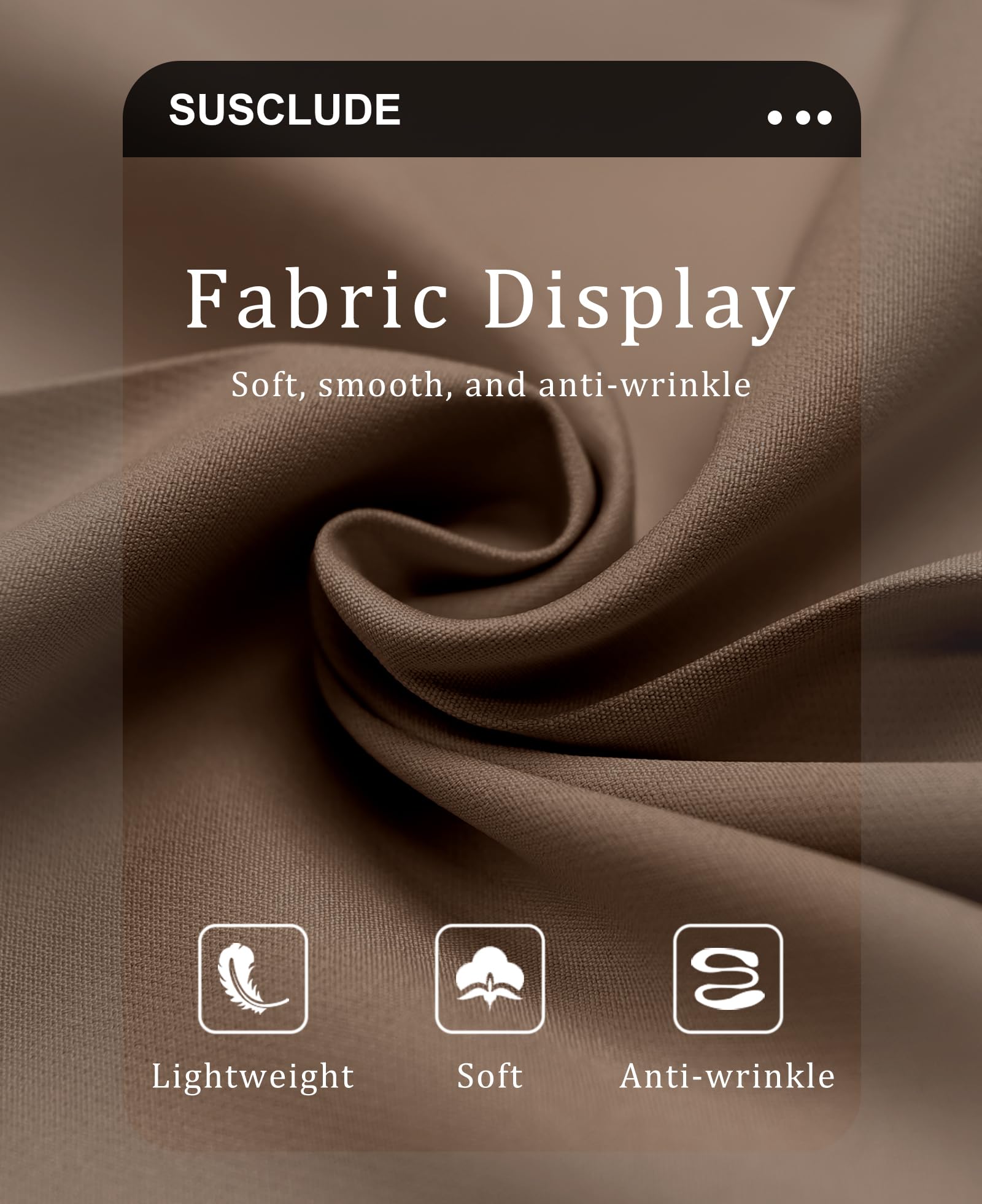 Susclude Wide Leg Dress Pants Men Pleated Baggy Casual Pants Mens Pants Relaxed Fit Trousers for Men with Pockets Brown