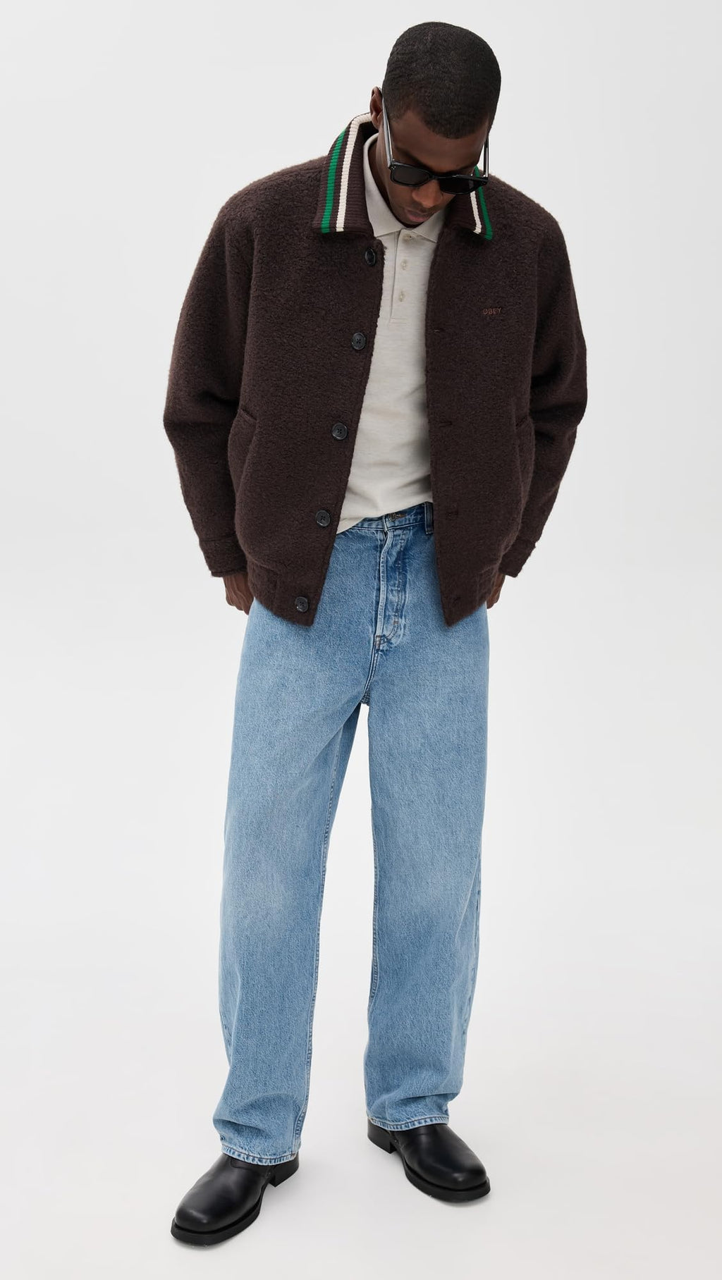 OBEY Men's Arden Blouson Jacket, Java Brown, L