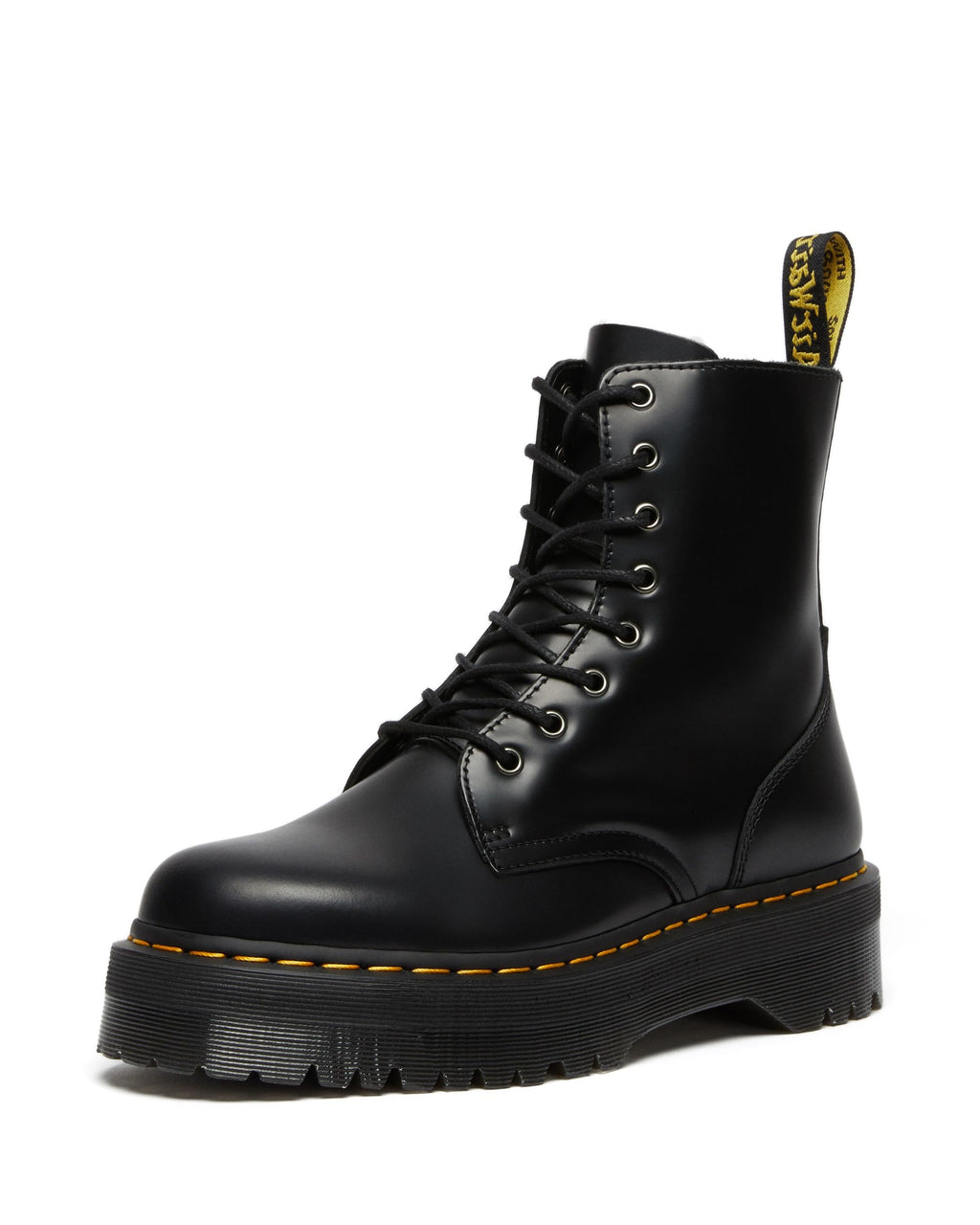 Dr. Martens mens Jadon-w combat boots, Black Polished Smooth, 7 Women 6 Men US
