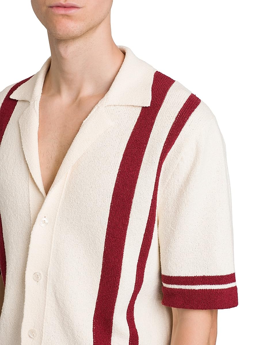 Dolce&Gabbana, Striped Cotton-Blend Knit Slim-Fit Shirt, 50 (40), Bianco Rosso