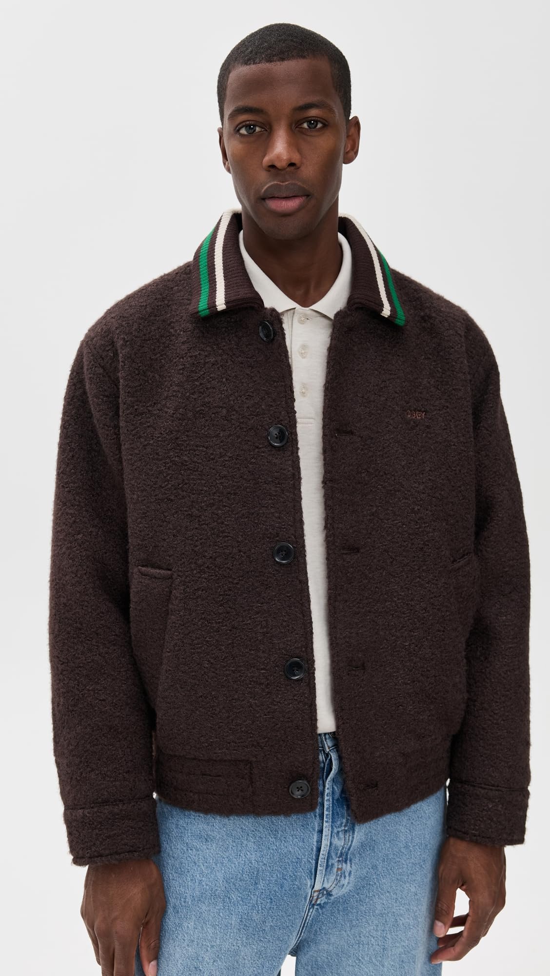 OBEY Men's Arden Blouson Jacket, Java Brown, L