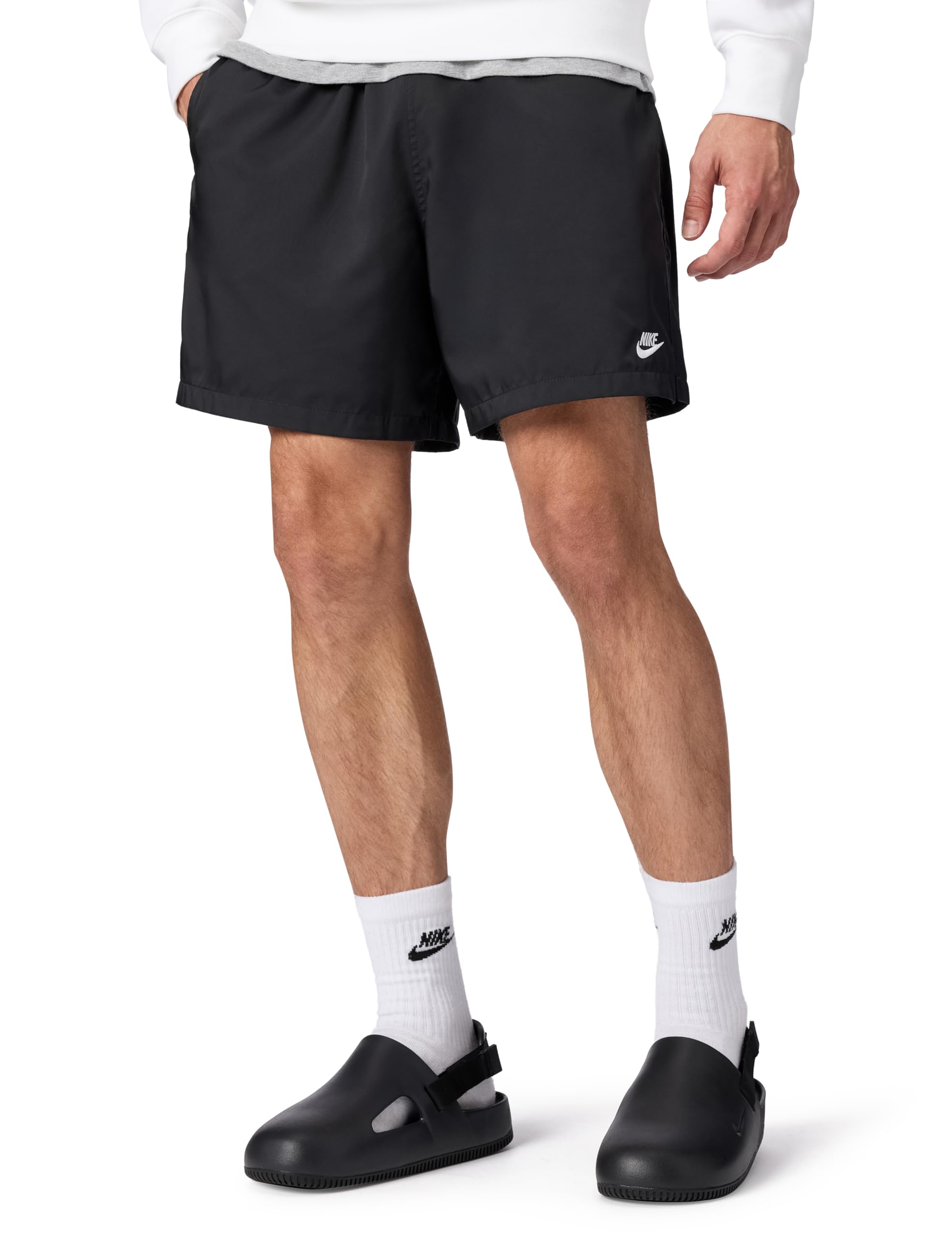 Nike Men's Club Woven Flow Shorts, Black/White, Medium