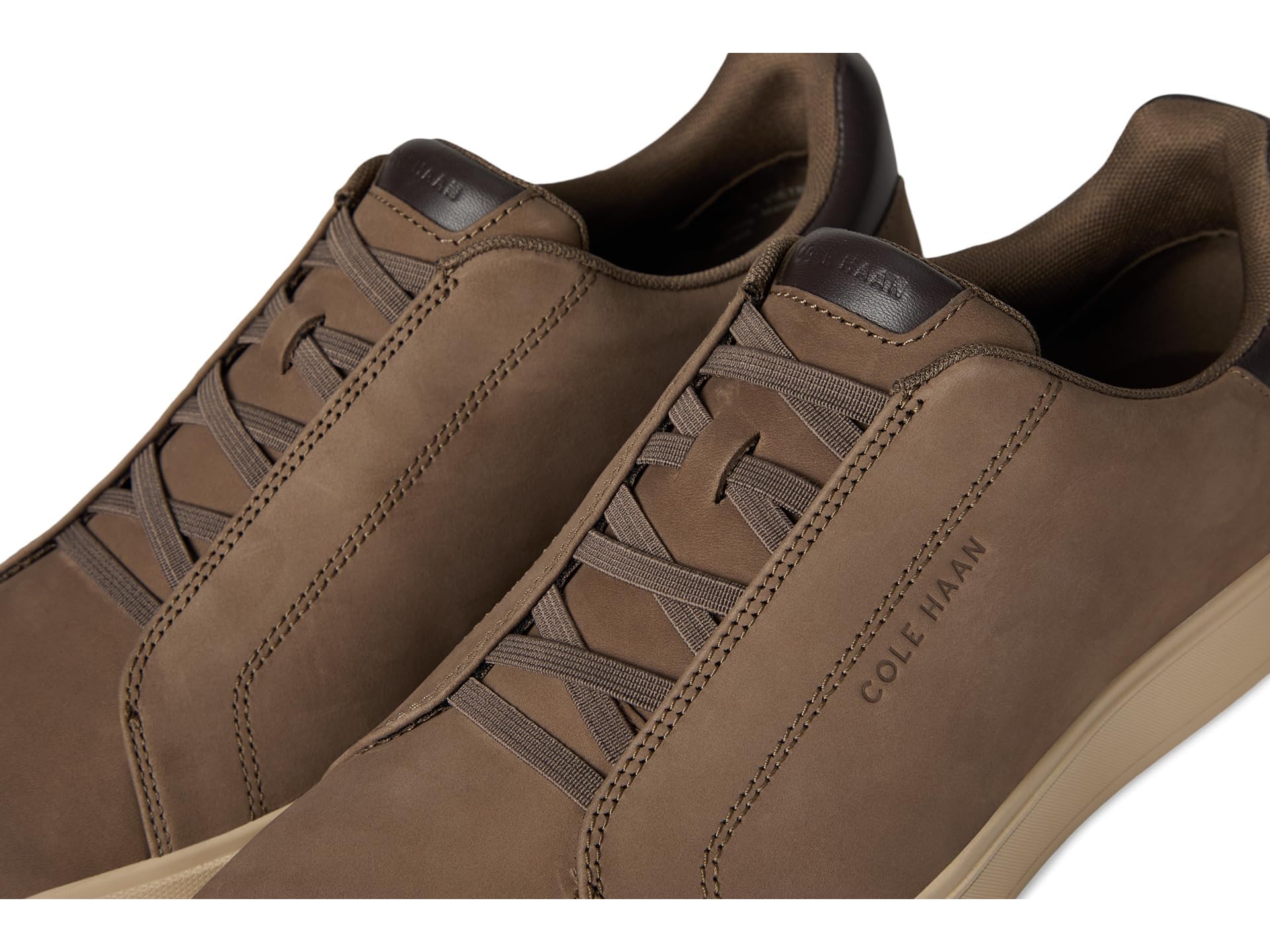 Cole Haan, Men, Grandpro Luxe Slip-On Sneakers, Morel Nubuck/Dark Chocolate/Oxford Tan, 10, Medium
