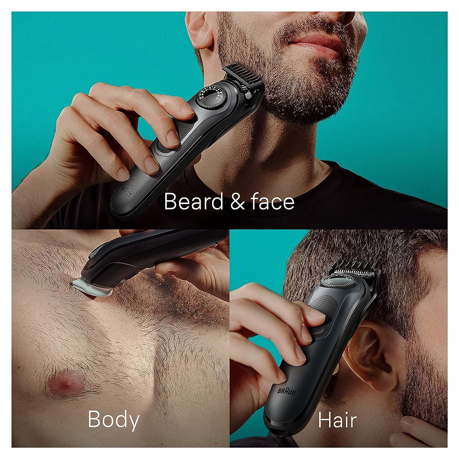 Braun All-in-One Men's Shaving Kit Series 5 5490, 9-in-1 Beard, Face, Nose, Ear Trimmer, Hair Clippers, Body Groomer and Manscaping