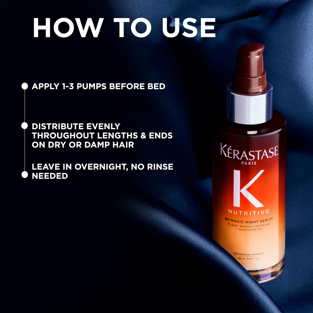 Kerastase Nutritive 8H Magic Night Serum - Overnight Treatment for Dry Hair, Enhances Shine, Anti-Frizz, With Plant-Based Proteins