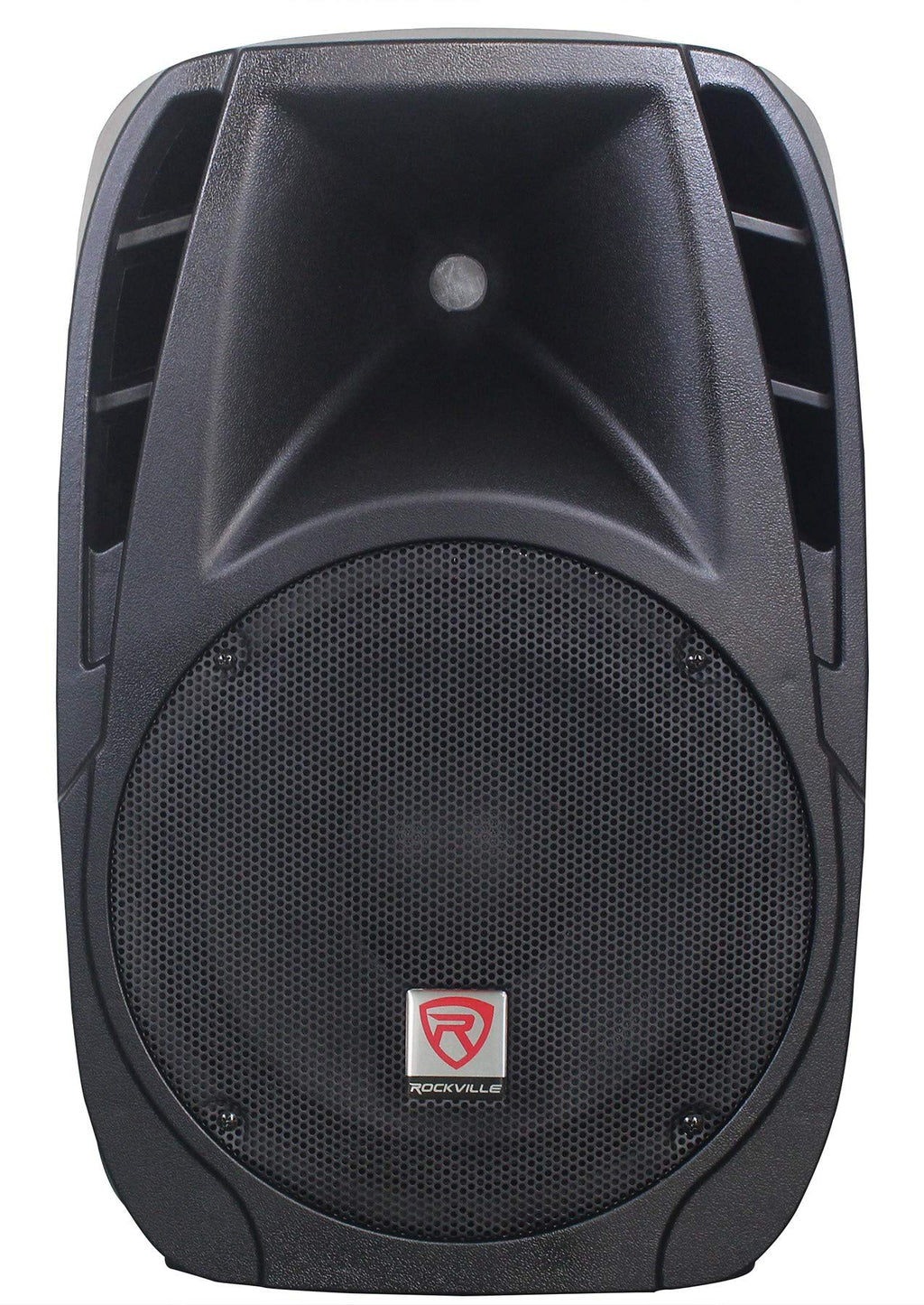 Rockville RPG2X12 Bundle: Dual 12-in 1400W Peak/350W RMS Passive DJ PA Speakers with Stands and Mics, 8-Channel 1400W Powered Mixer with Bluetooth, 2-Items