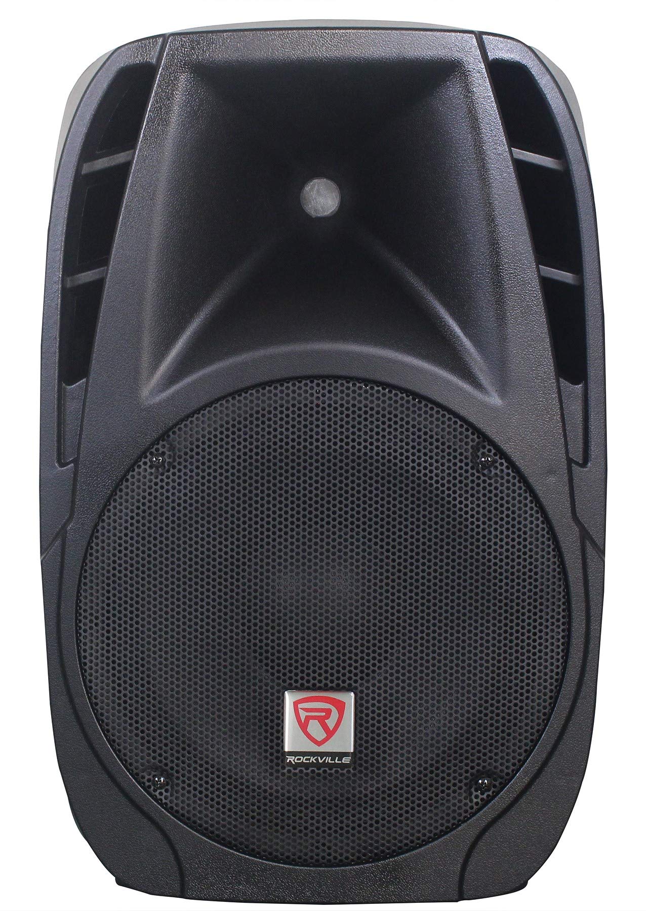 Rockville RPG2X12 Bundle: Dual 12-in 1400W Peak/350W RMS Passive DJ PA Speakers with Stands and Mics, 8-Channel 1400W Powered Mixer with Bluetooth, 2-Items