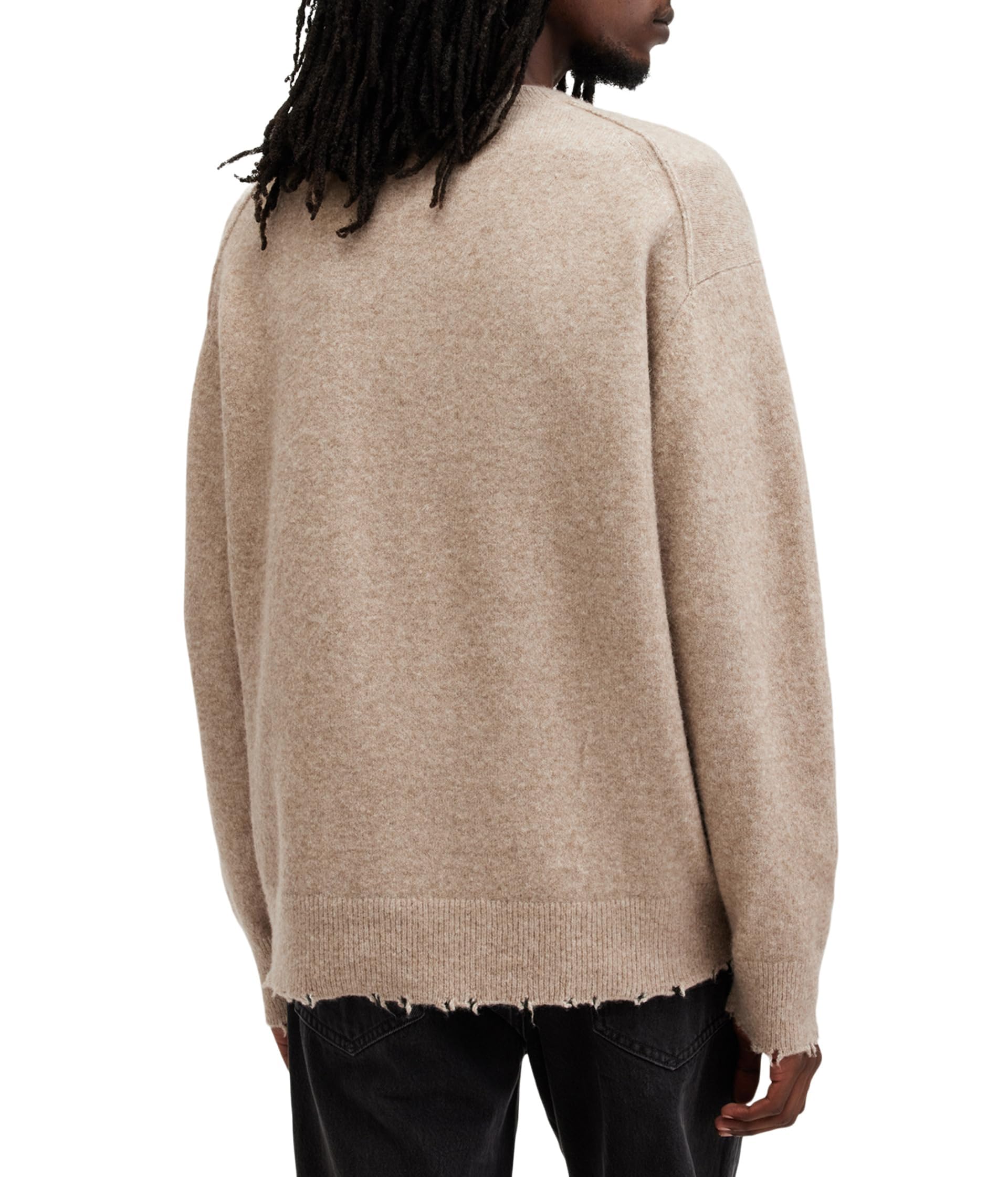 AllSaints Men's Scripture Crew, Taupe Brown